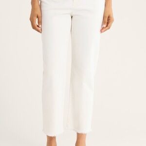 Eileen Fisher Ankle Straight Leg Jean White Large NWT